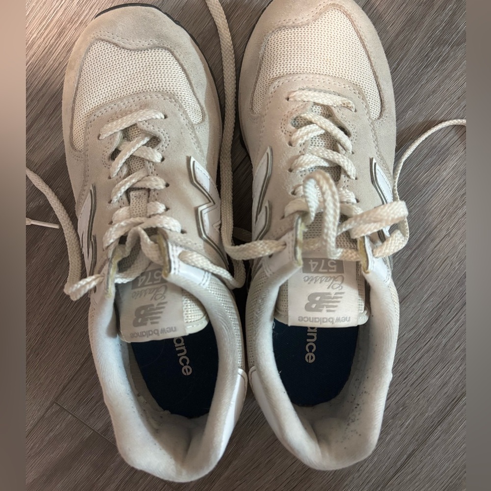 New Balance Cream and Gray Sneakers